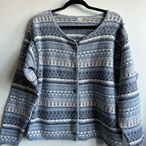 Alps Vintage Cotton Blend Nordic Style Cardigan Women’s Large